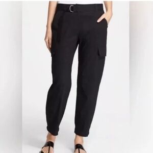 Theory Hannon black linen blend cargo pants SZ 4 NWOT